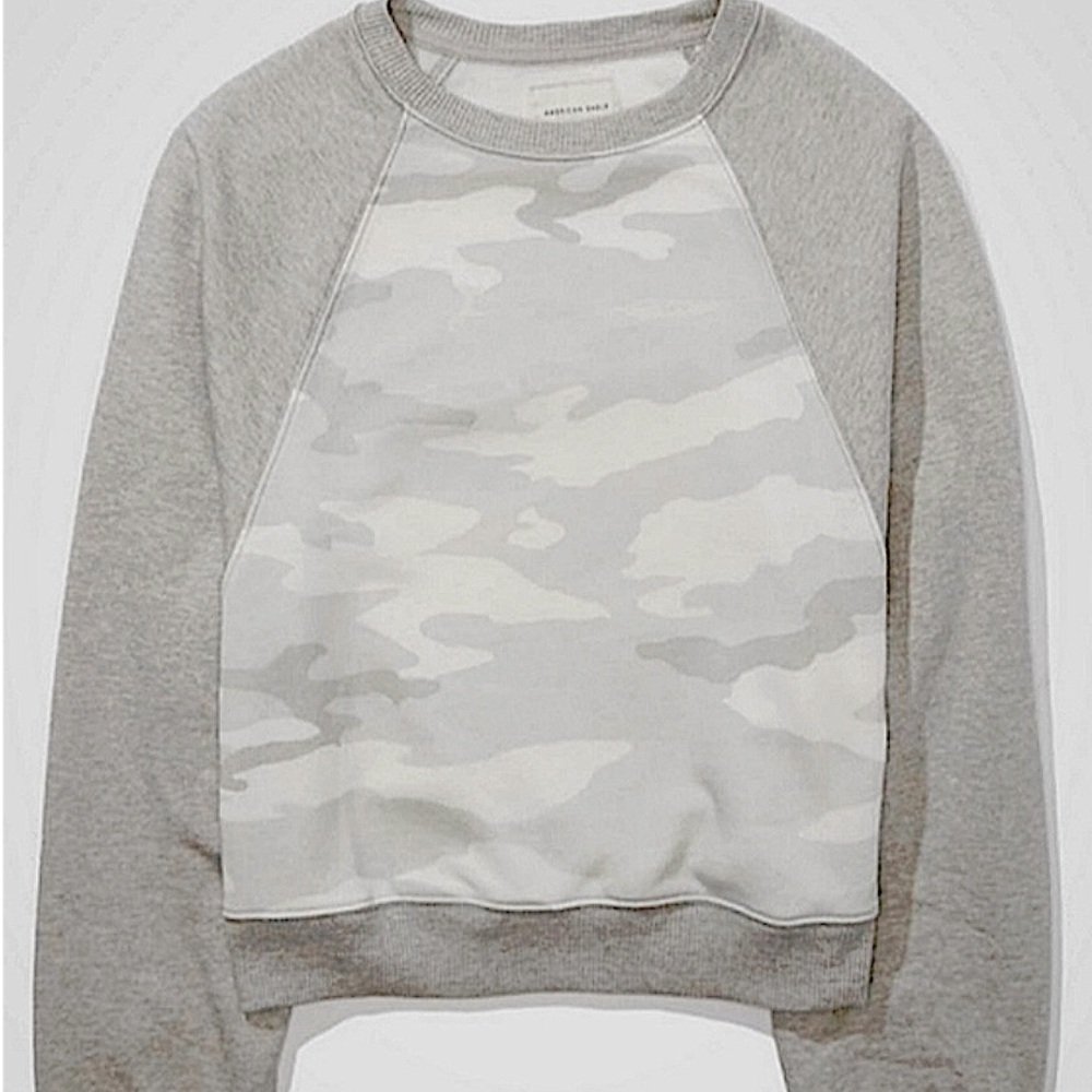 American Eagle Outfitters | Women’s grey/white camo crewneck sweatshirt, size L - Picture 2 of 14
